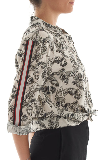 Camicia fantasia con banda Motel - Nero