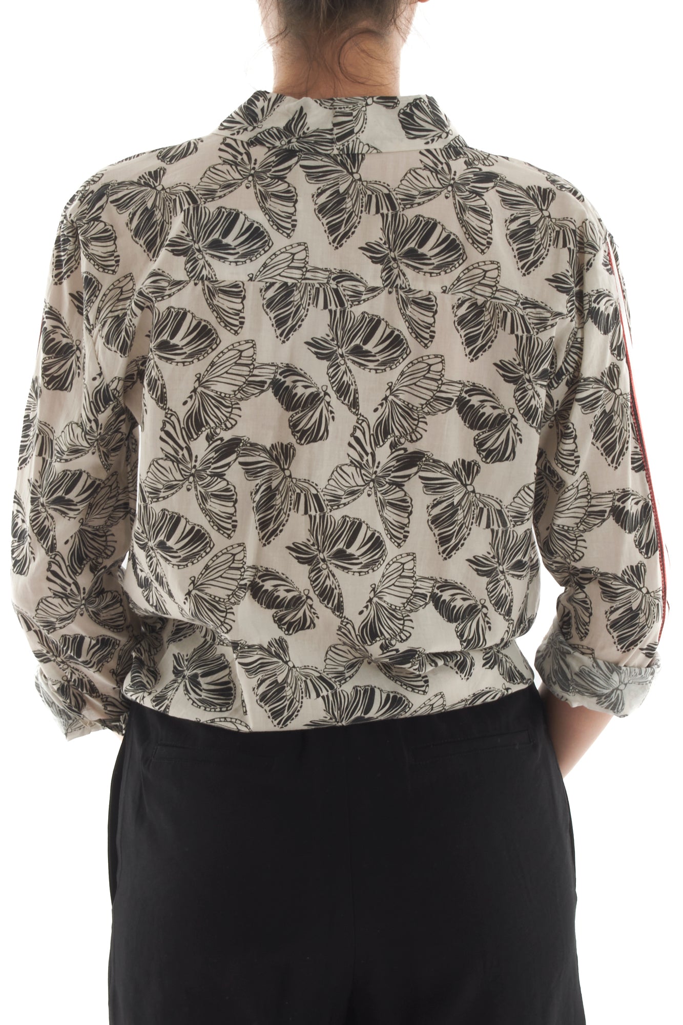 Camicia fantasia con banda Motel - Nero