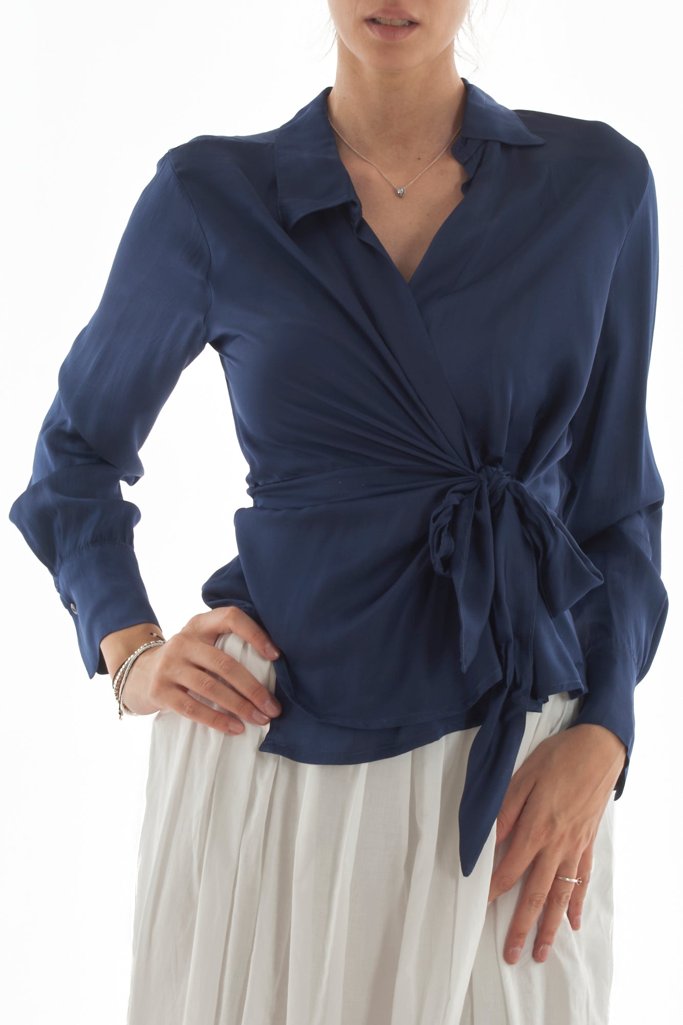 maglia incrociata da Donna Motel - Blu