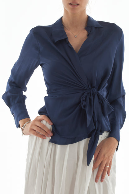 maglia incrociata da Donna Motel - Blu