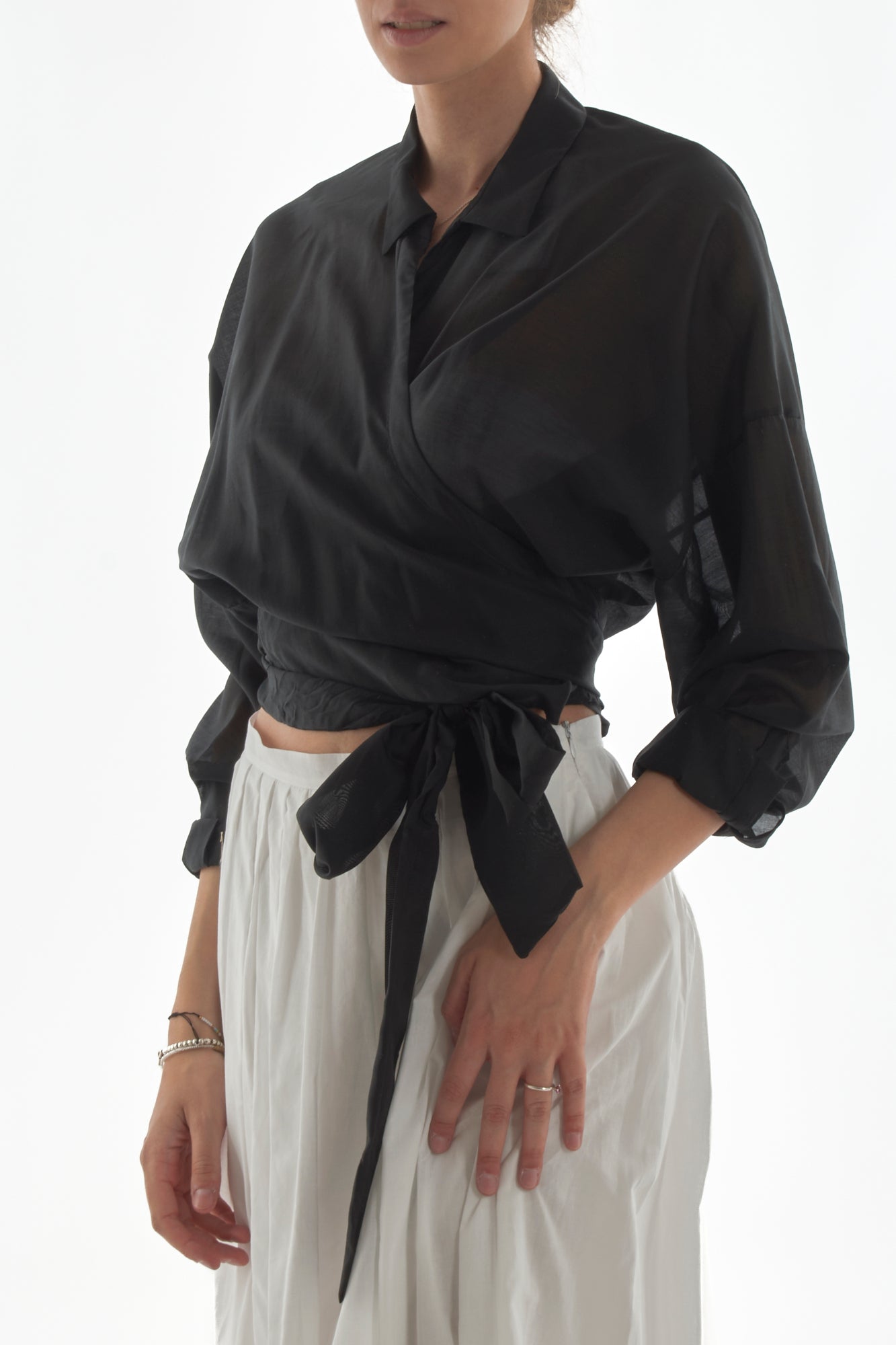 maglia incrociata da Donna Motel - Nero