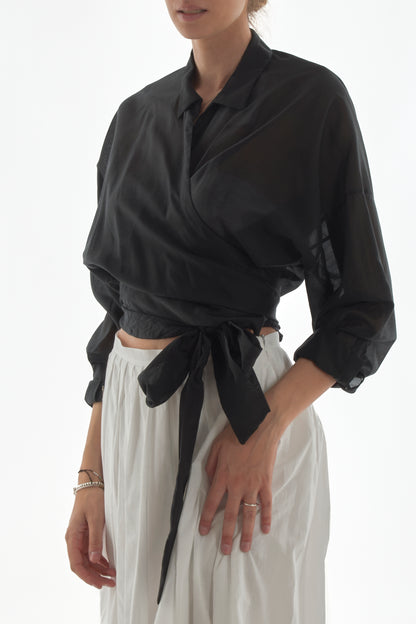 maglia incrociata da Donna Motel - Nero