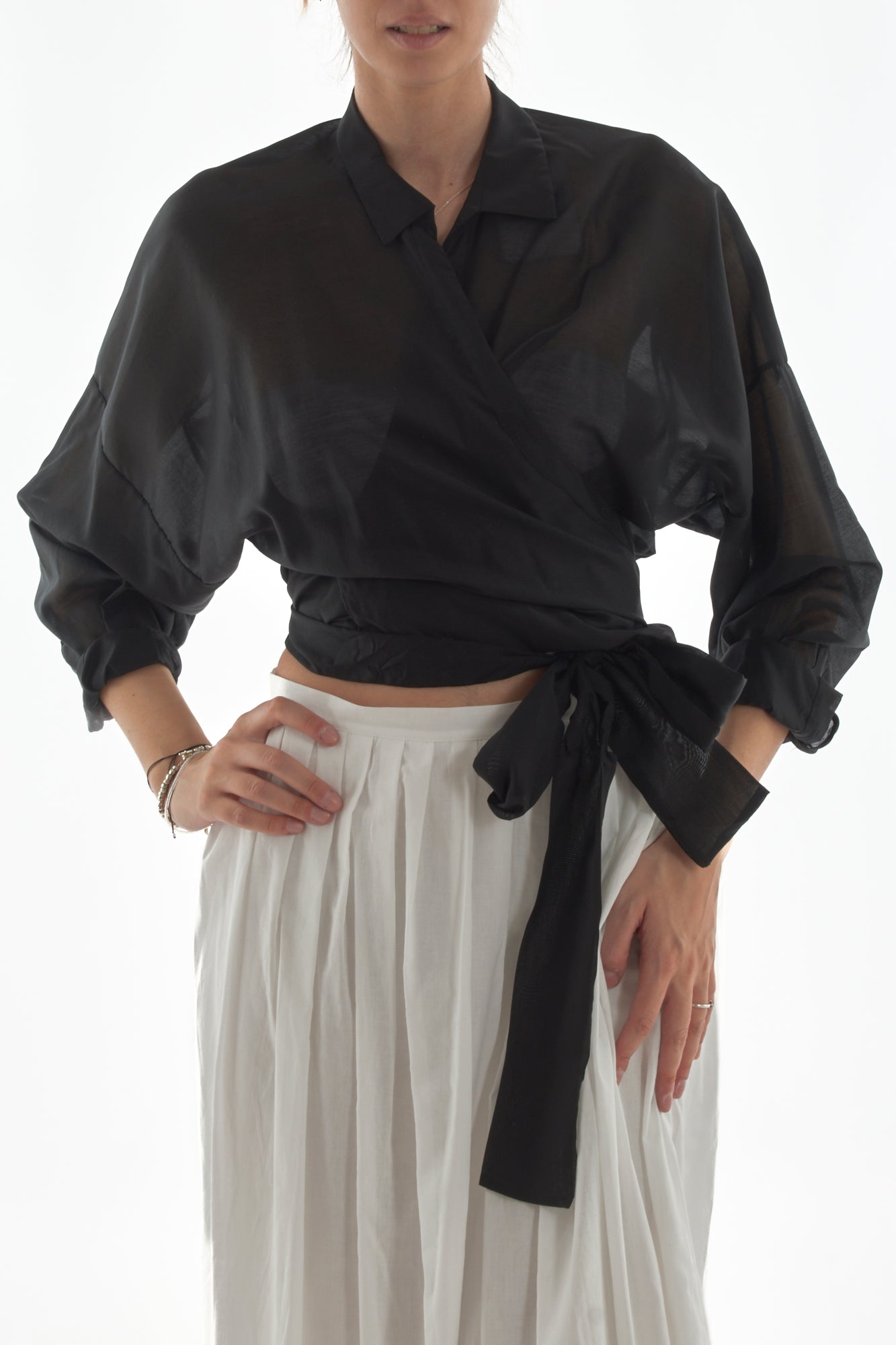 maglia incrociata da Donna Motel - Nero