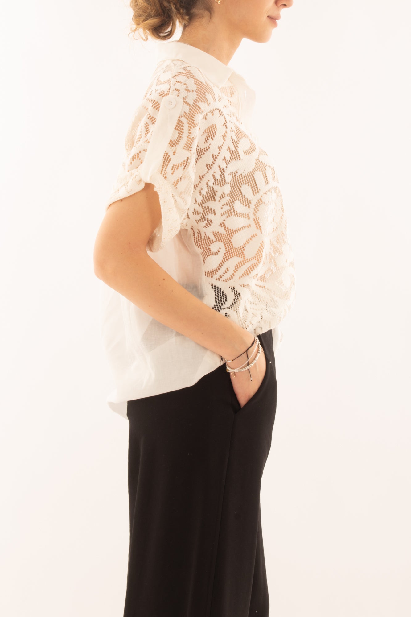 Camicia di pizzo da Donna Motel - Naturale