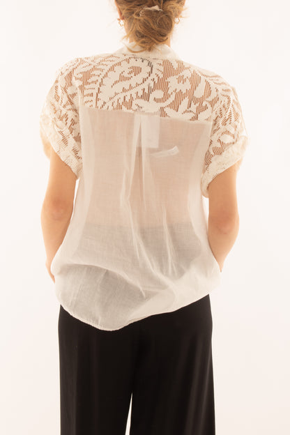 Camicia di pizzo da Donna Motel - Naturale
