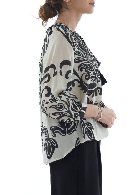 Camicia fantasia da Donna - Motel - Nero