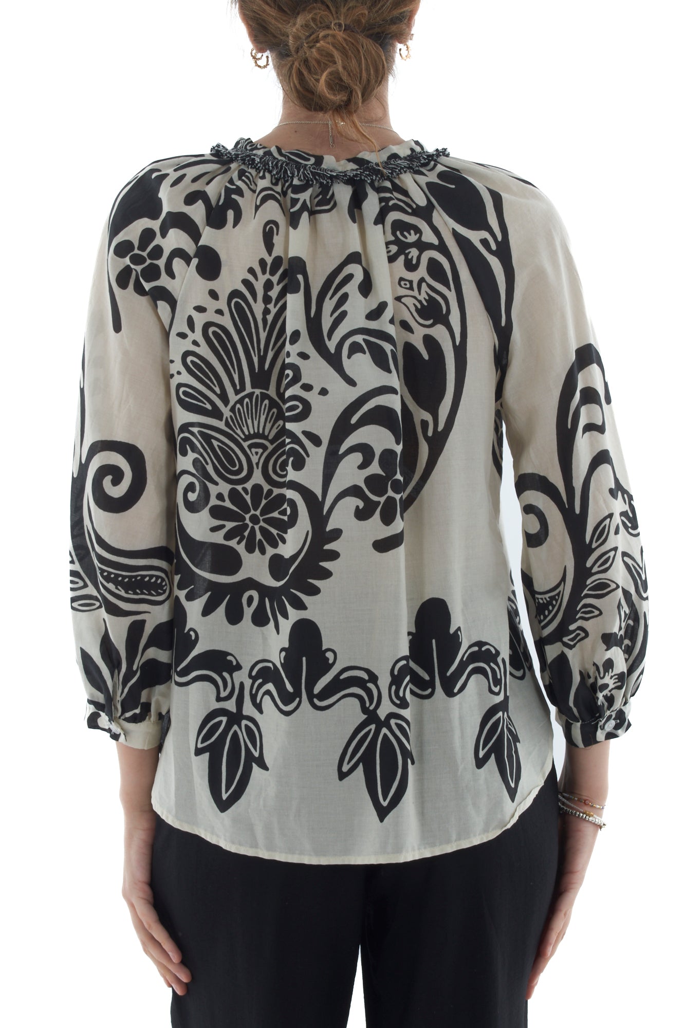 Camicia fantasia da Donna - Motel - Nero