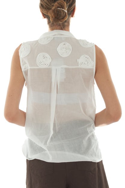 Camicia smanicata con fiori da Donna Motel