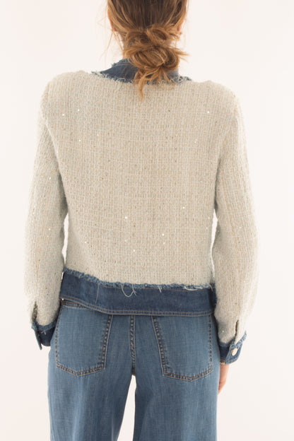 Giacca chanel con profili da Donna Motel - Bianco