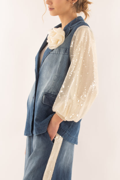 Giacca di jeans e paillettes da Donna Motel - Jeans