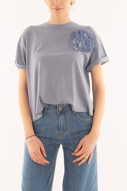 T-shirt con fiore da Donna Motel - Jeans