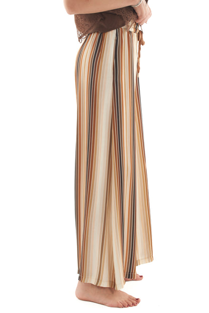Pantalone a palazzo rigato da Donna Motel - Unica