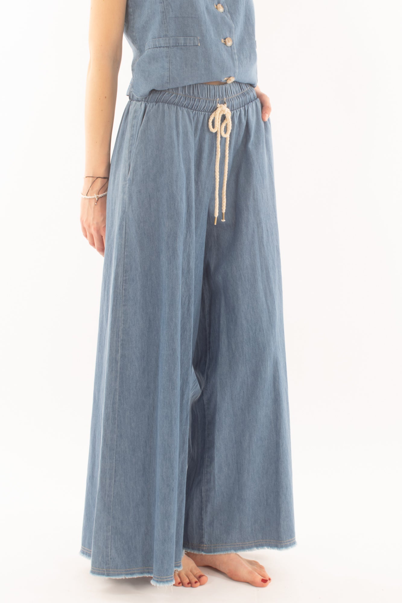 Pantalone in tela di jeans da Donna Motel - Jean