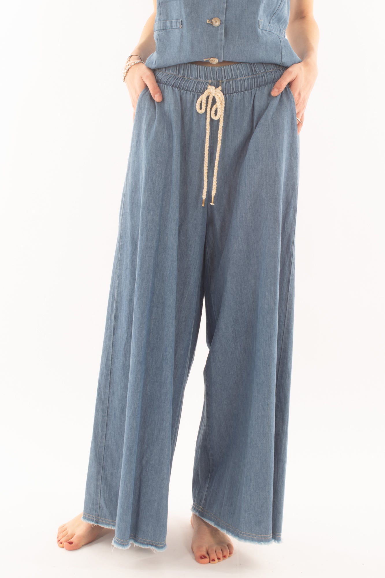 Pantalone in tela di jeans da Donna Motel - Jean