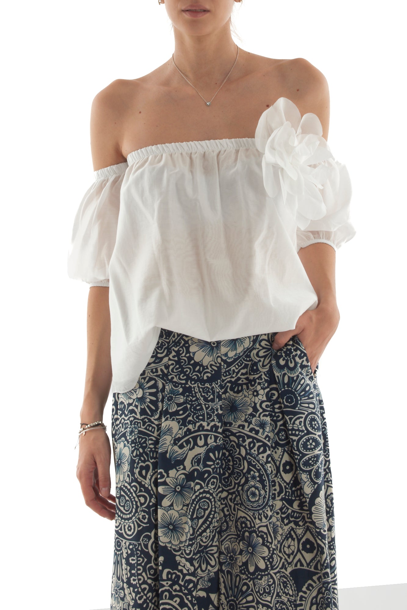 Maglia shiffer da Donna Motel - Bianco