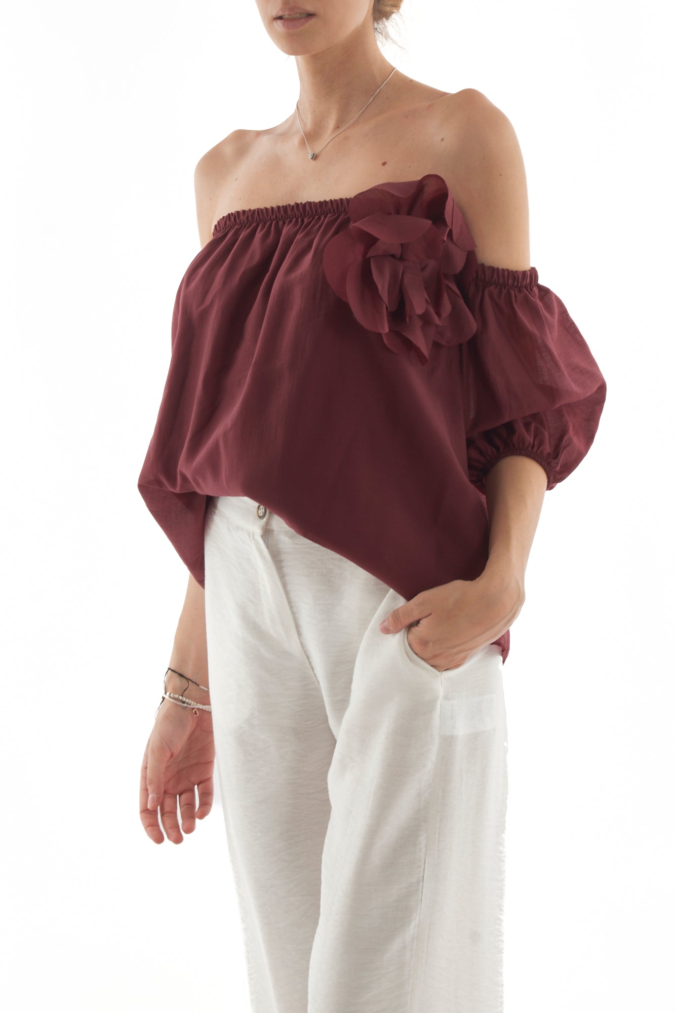Maglia shiffer da Donna Motel - Burgundy