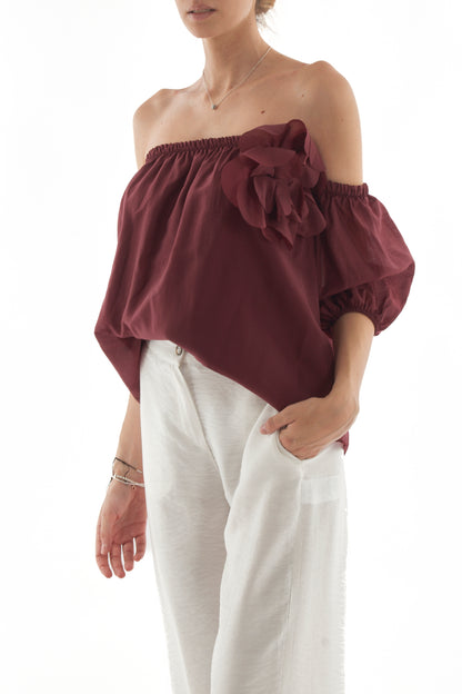 Maglia shiffer da Donna Motel - Burgundy