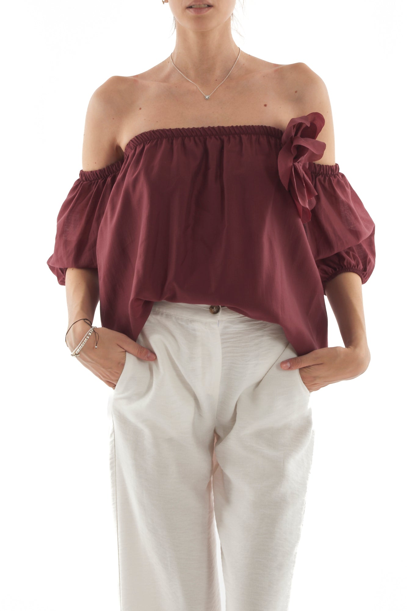 Maglia shiffer da Donna Motel - Burgundy