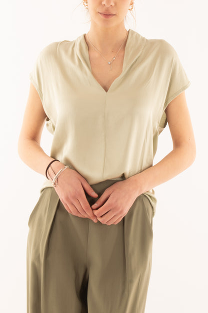 Maglia a v da Donna Saiph - Salvia