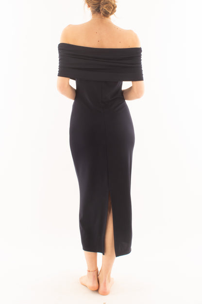 Abito lungo collo shiffer da Donna Saiph - Blu