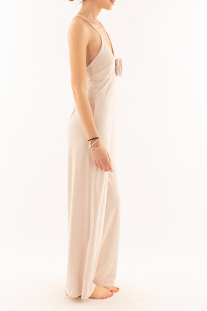 Tuta lunga con fiore da Donna Saiph - Beige