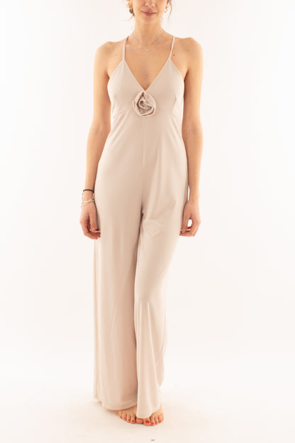 Tuta lunga con fiore da Donna Saiph - Beige