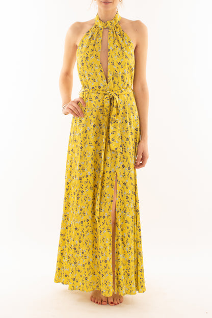 Abito lungo fiorato da Donna Saiph - Giallo