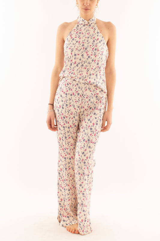 Top a fiorellini da Donna Saiph - Panna