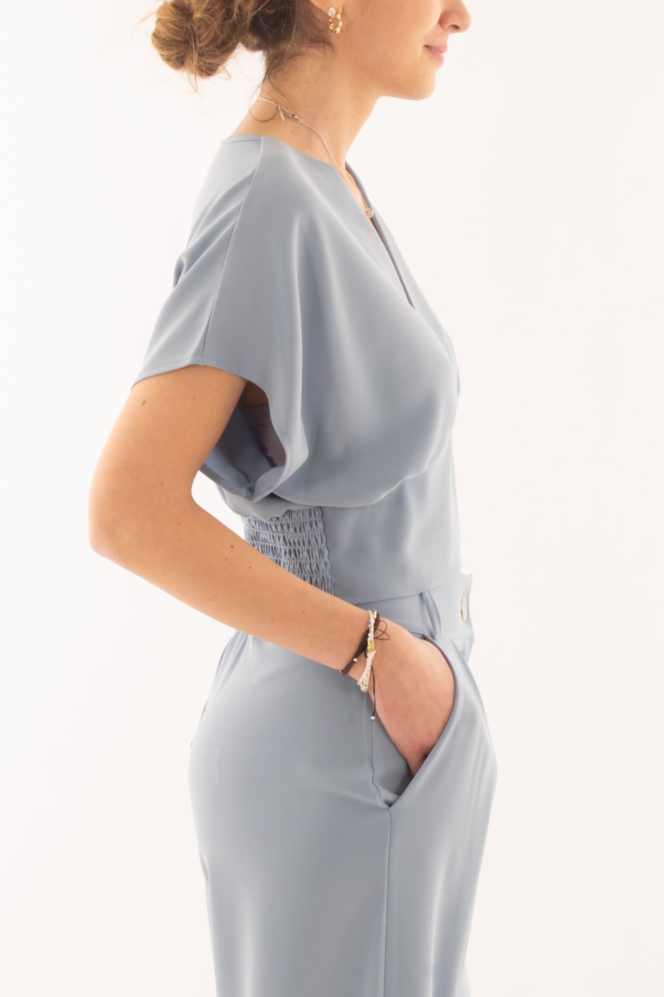 Maglia corta da Donna Saiph - Celeste