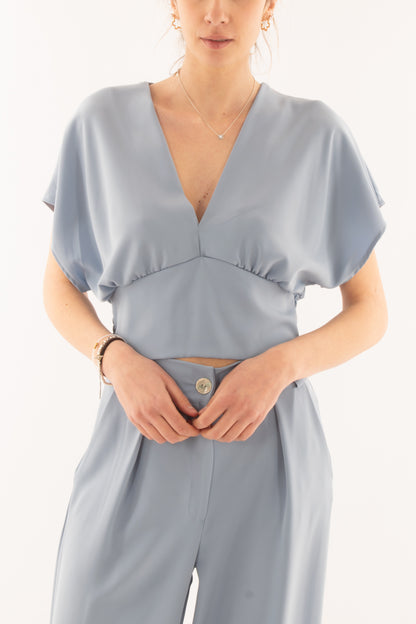 Maglia corta da Donna Saiph - Celeste