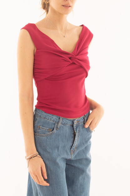 Maglia con scollo a v da Donna Saiph - Fragola
