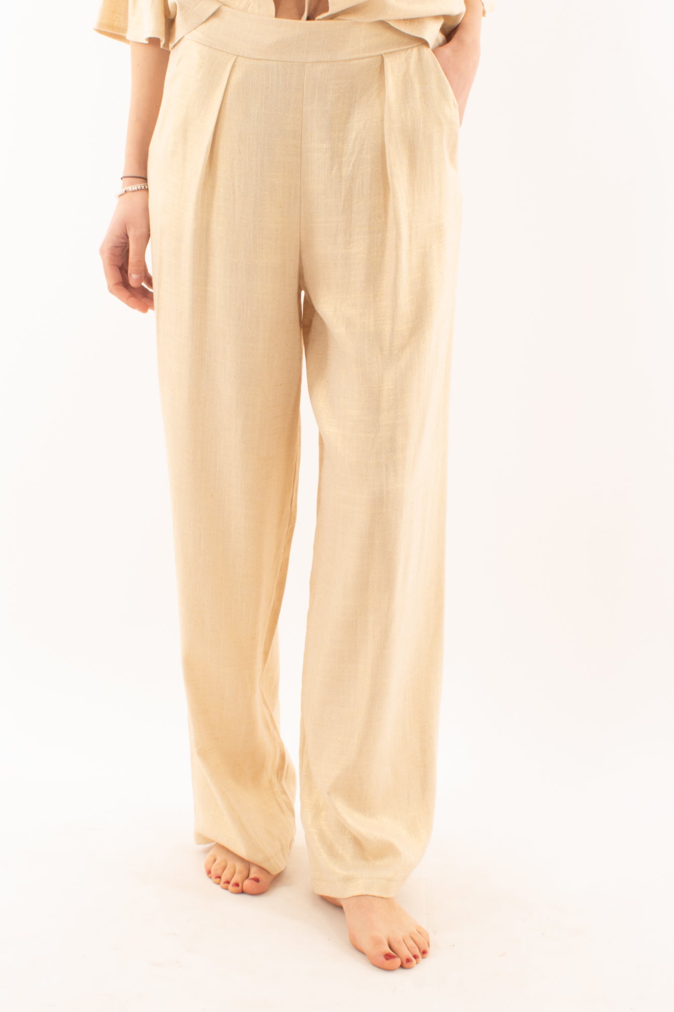 SAIPH Pantalone misto lino da Donna Saiph Oro Oro