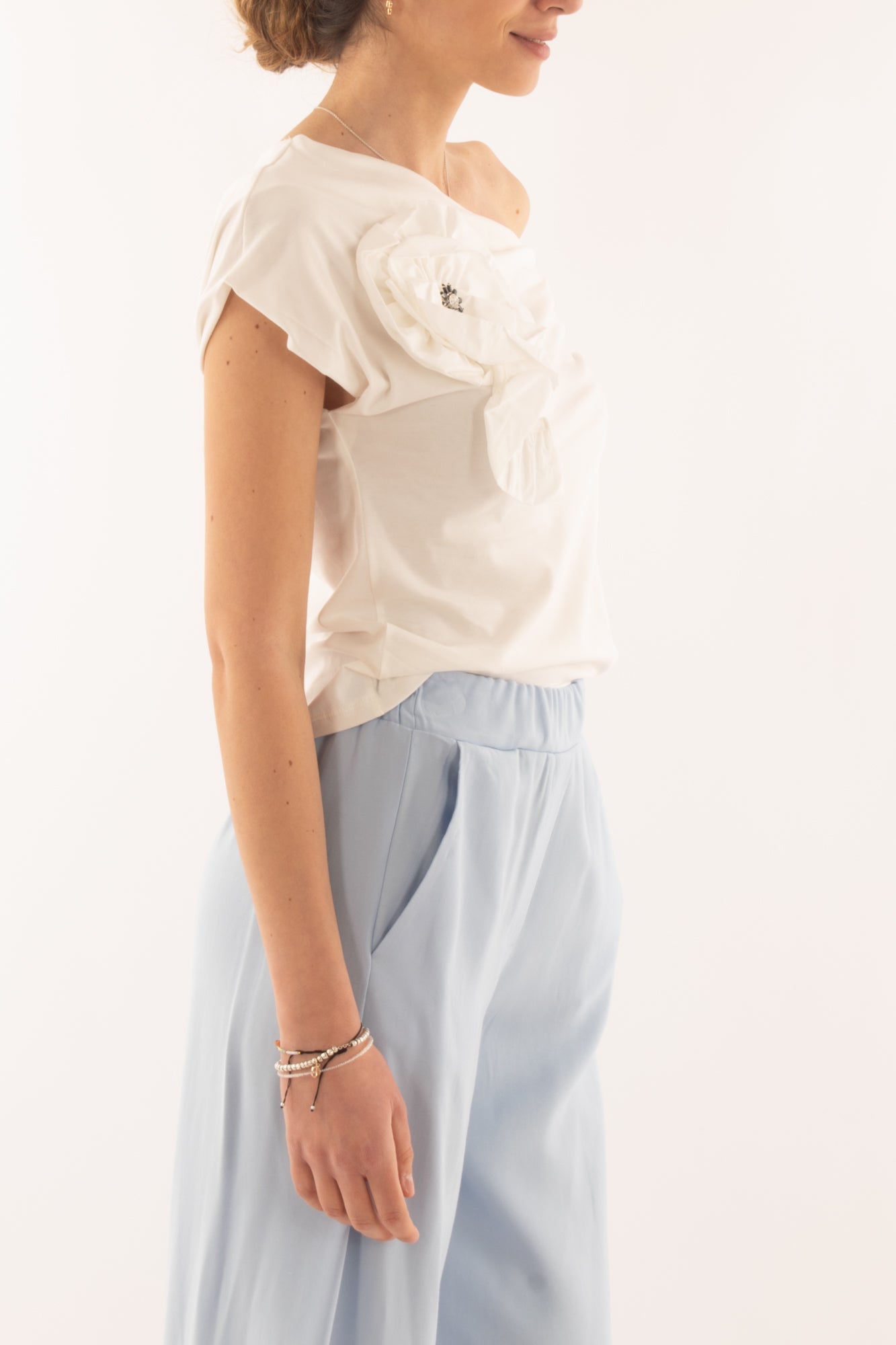 T-shirt asimmetrica da Donna Saiph - Bianca