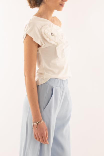 T-shirt asimmetrica da Donna Saiph - Bianca