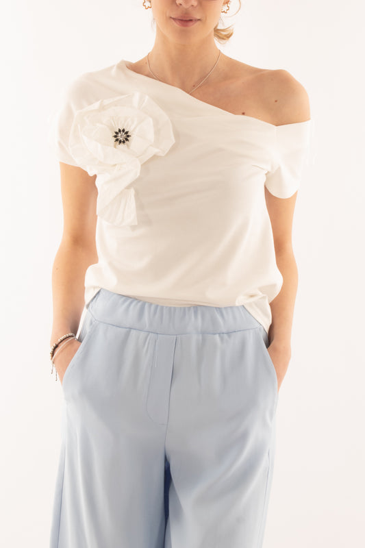 T-shirt asimmetrica da Donna Saiph - Bianca