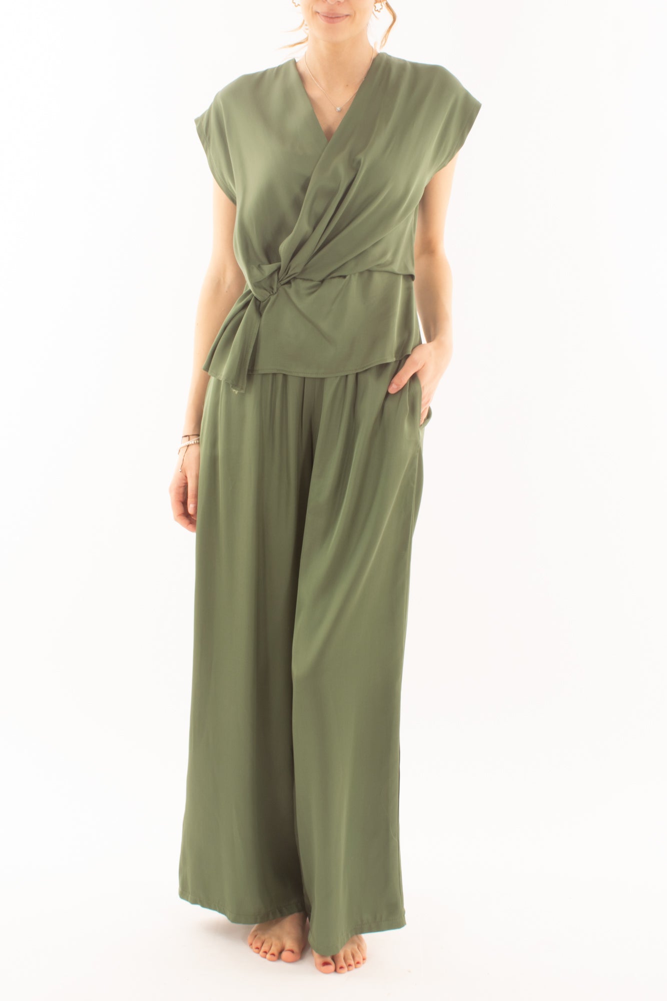 Pantalone a palazzo da Donna Saiph - Verde