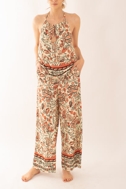 Top fiorato allacciato al collo da Donna Panna - Saiph