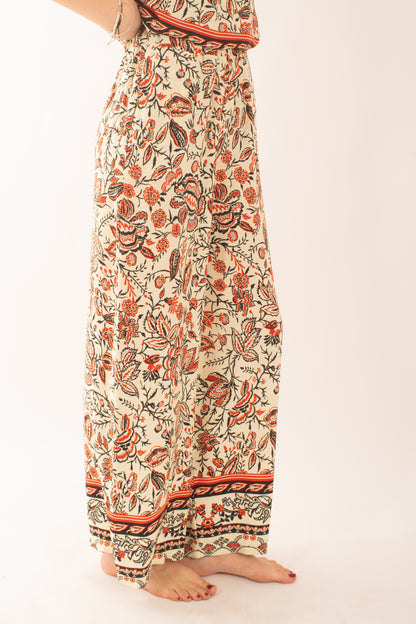 Pantalone fantasia in viscosa da Donna Saiph Panna