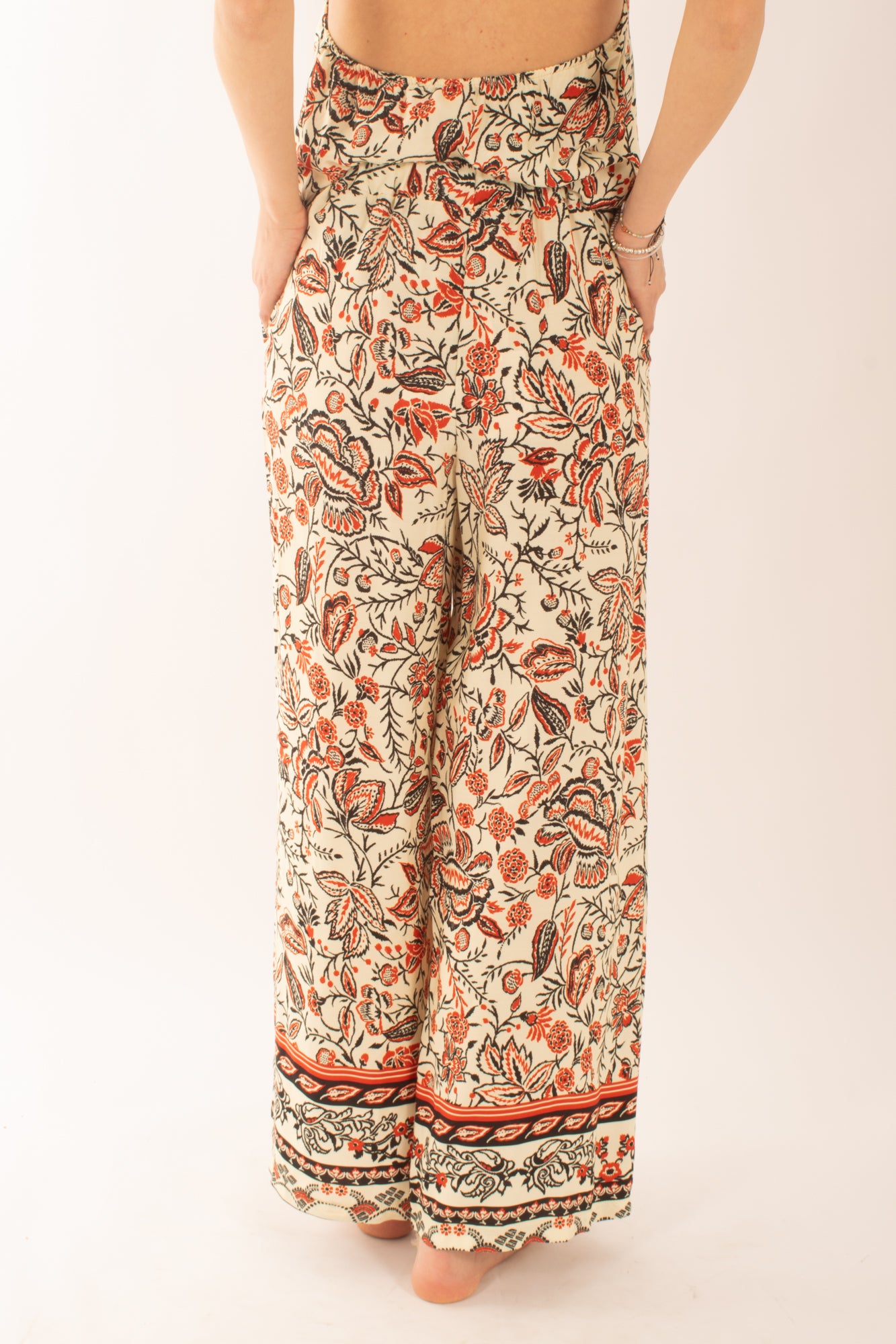 Pantalone fantasia in viscosa da Donna Saiph Panna