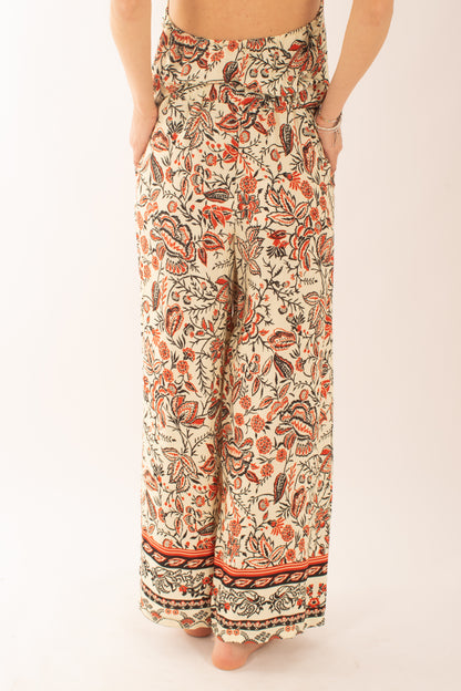 Pantalone fantasia in viscosa da Donna Saiph Panna