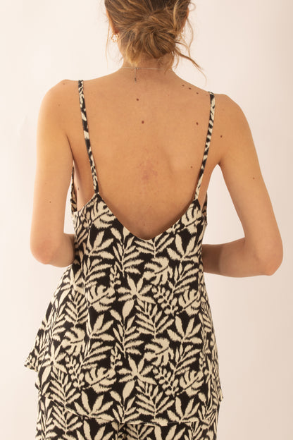 Canottiera fantasia in viscosa da Donna Saiph - Nero