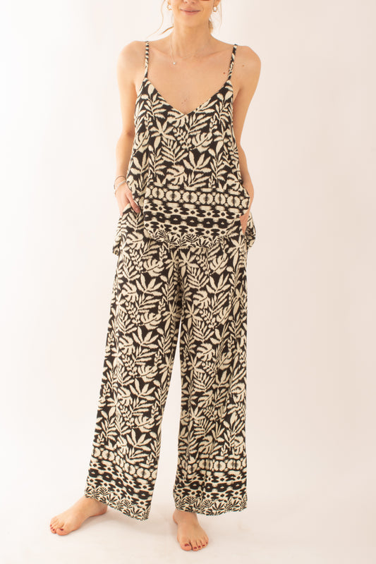 Canottiera fantasia in viscosa da Donna Saiph - Nero