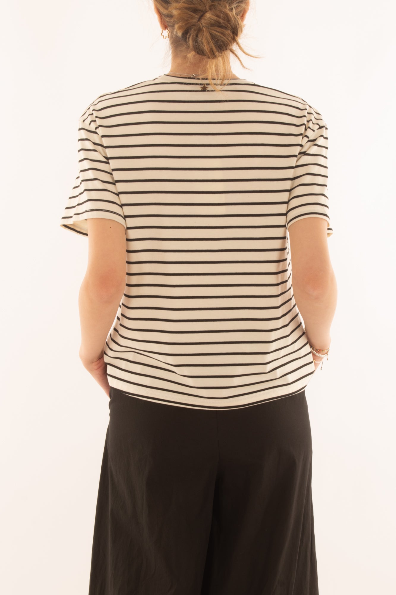 T-shirt rigata da Donna Souvenir - Nero