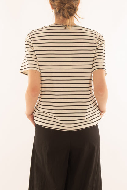 T-shirt rigata da Donna Souvenir - Nero