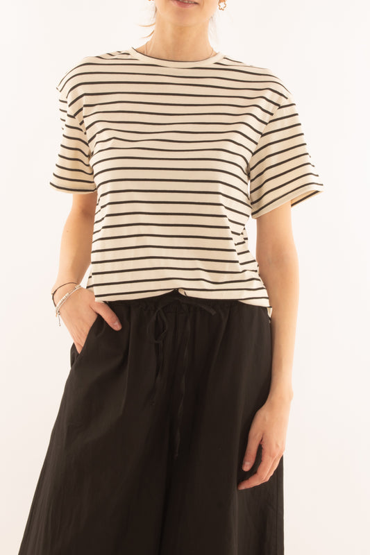 T-shirt rigata da Donna Souvenir - Nero