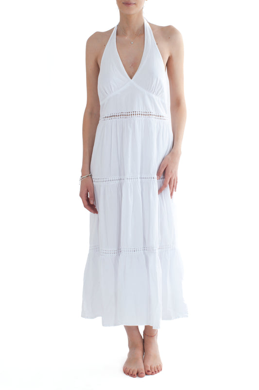 Abito con pizzo san gallo da Donna Souvenir -Bianco