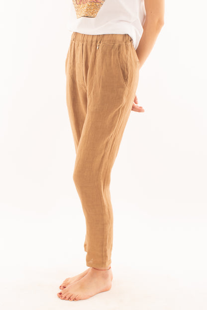 SOUVENIR Pantalone in lino da Donna Souvenir - Avena Avena