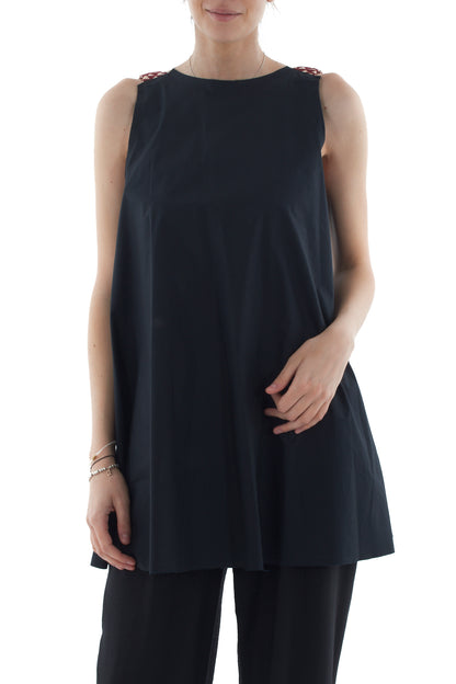Canottieracon profili sulla schiena da Donna Souvenir - Nero