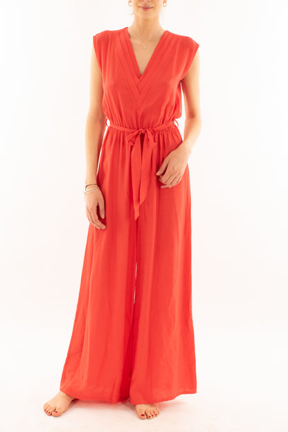 Tuta lunga con scollo a v da Donna Souvenir - Arancio