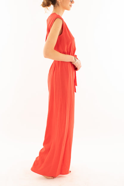 Tuta lunga con scollo a v da Donna Souvenir - Arancio